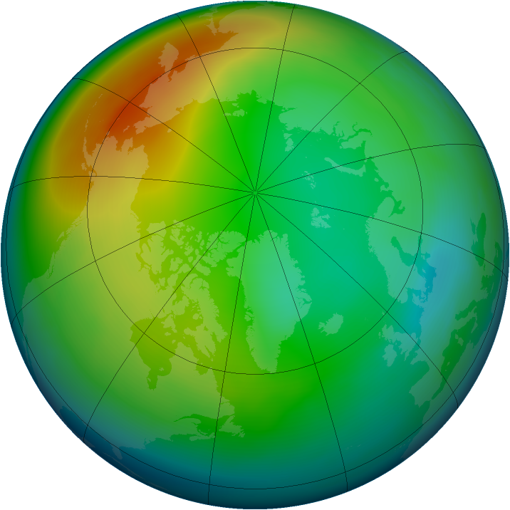 Arctic ozone map for December 2006
